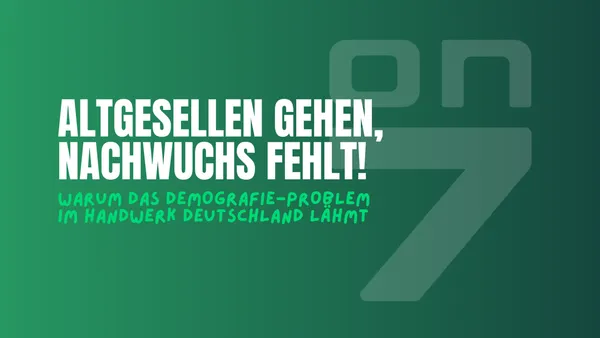 Banner zum Blogartikel Altgesellen gehen, Nachwuchs fehlt - warum das Demografie-Problem im Handwerk Deutschland lähmt